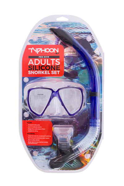 Adult Blue Typhoon Mask & Snorkel Set