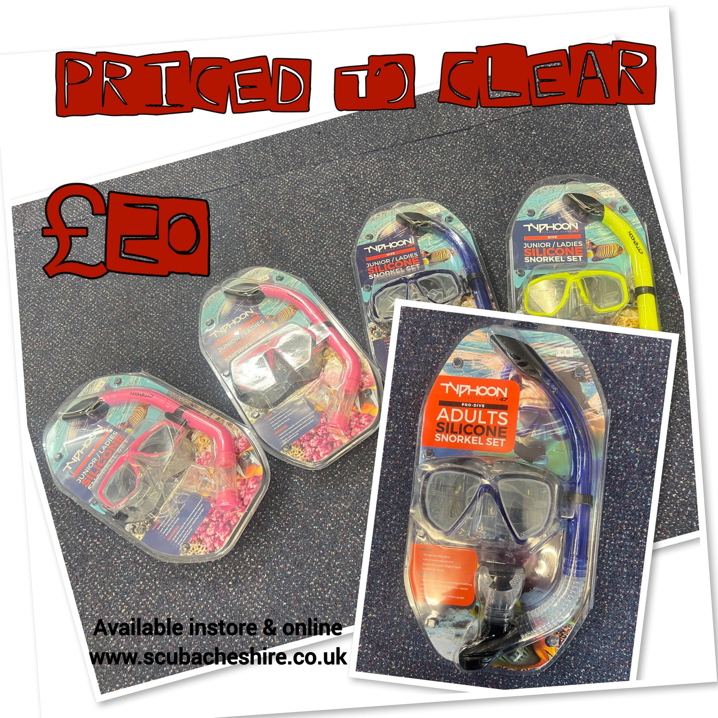 Junior Blue Typhoon Mask & Snorkel Set